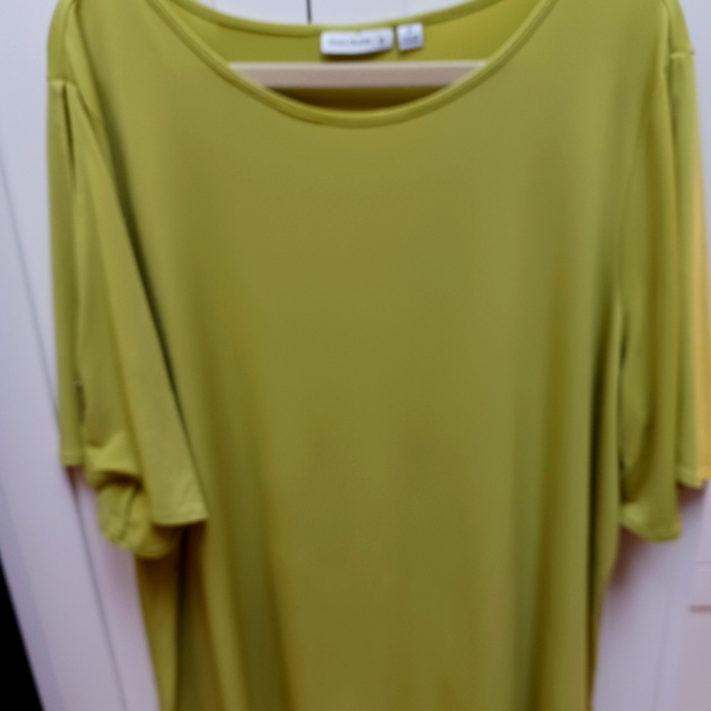 Susan Graver Green liquid knit top 2x